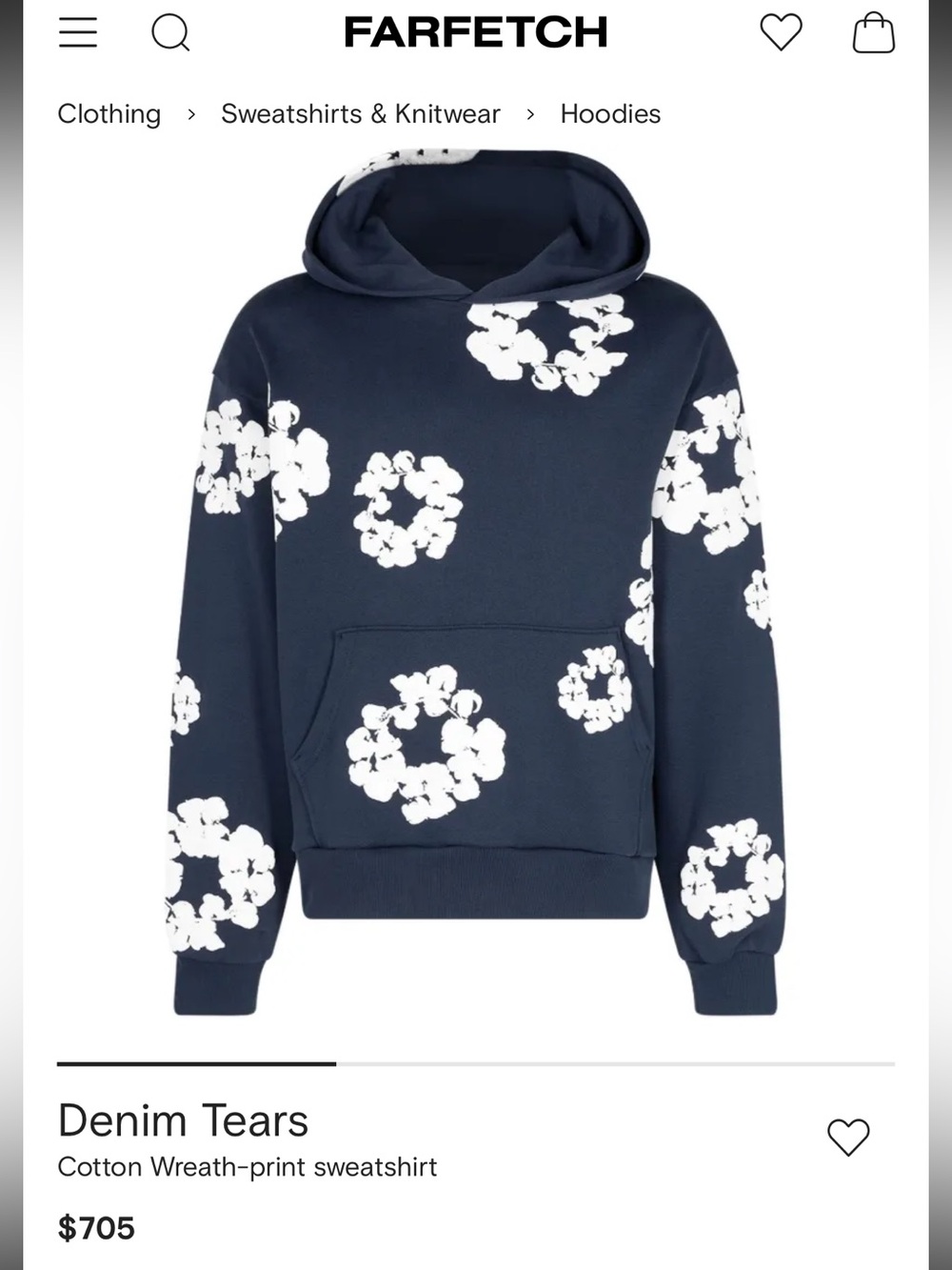 Denim Tears
Cotton Wreath-print sweatshirt